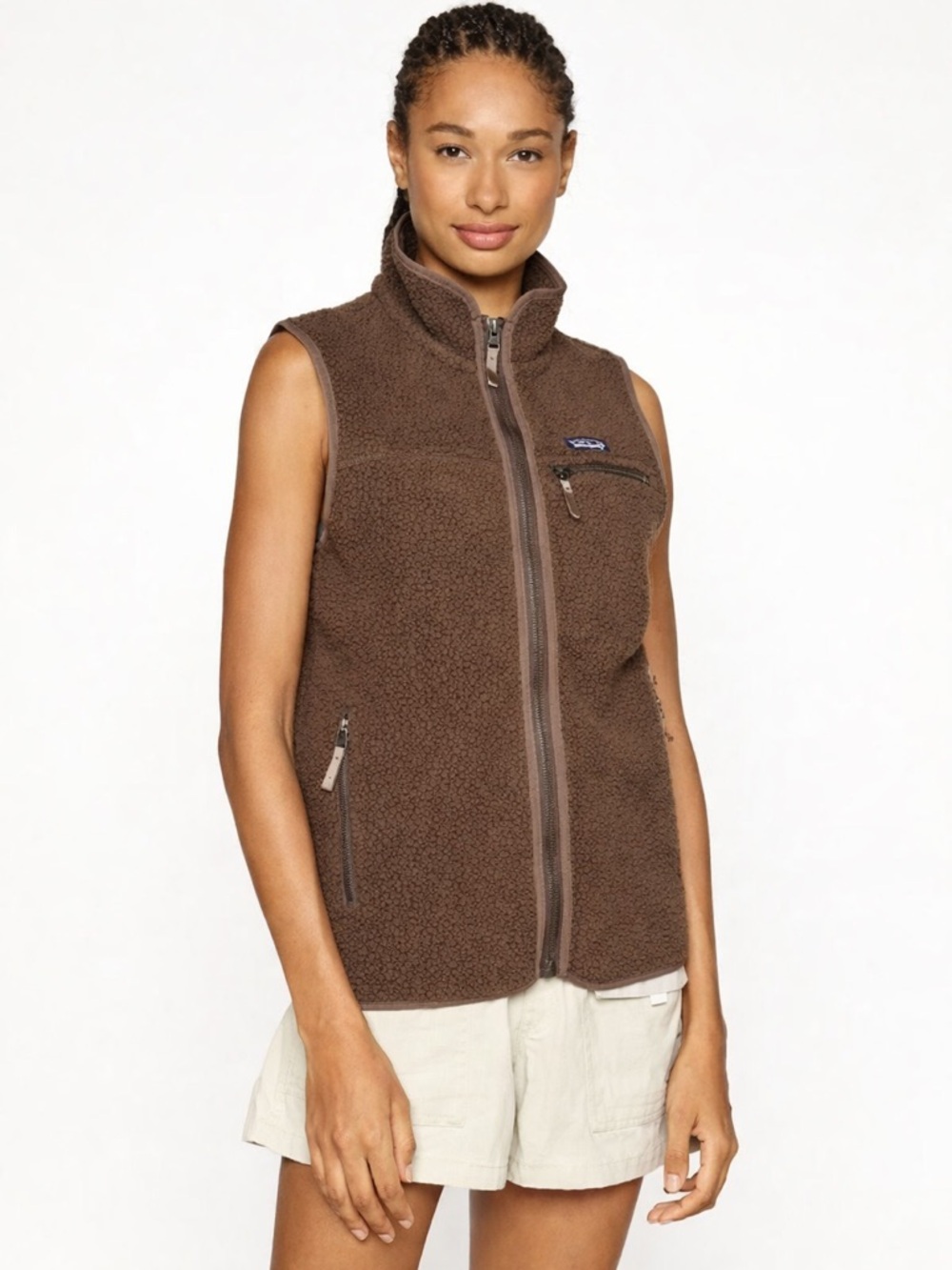 Patagonia Otter Brown Sherpa Fleece Vest Medium